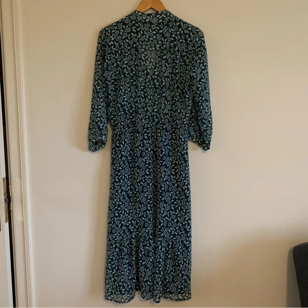 ba&sh Bonnie Bleupaon Blue Floral Midi Dress, Medium - Picture 7 of 16